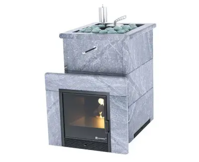 Фото Печь «Анапа» в полноценном кожухе с открытым верхом Талькохлорит в магазине Woodson