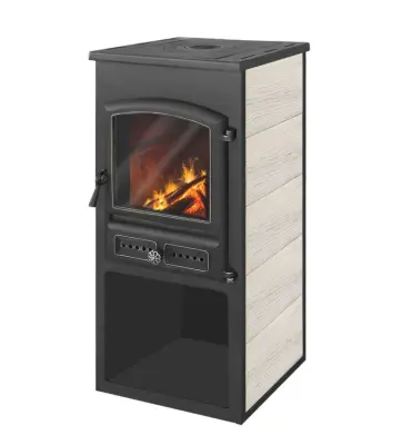 Фото Камин ЭТНА (БКД) с плитой "Бежевый" Ø115мм в магазине Woodson