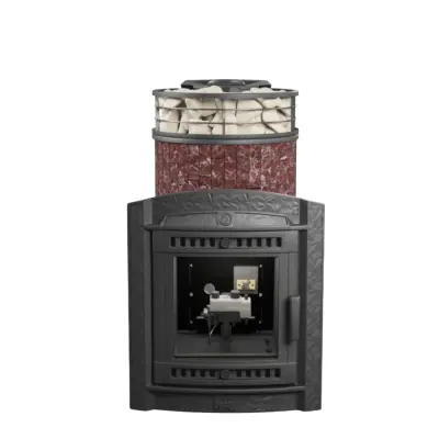 Фото Печь банная "Атмосфера L" Россо Леванто ламель+сетка с газовой горелкой в магазине Woodson