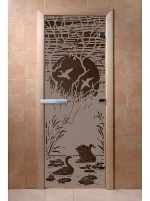 Дверь DoorWood "Лебединое озеро" Графит 1900*700 (Ольха 3п, 8мм) Дверь DoorWood "Лебединое озеро" Графит 1900*700 (Ольха 3п, 8мм)