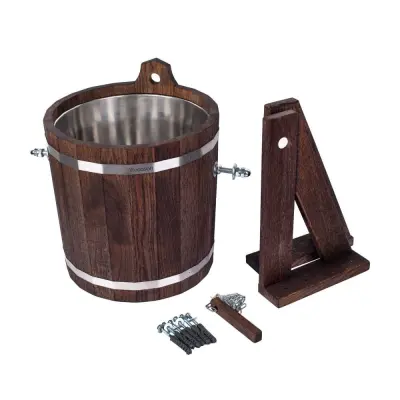 Обливное устройство Woodson с нержавеющей вставкой, 12 л., дуб в тёмном Обливное устройство Woodson с нержавеющей вставкой, 12 л., дуб в тёмном