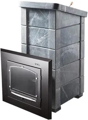 Фото Печь Сударушка Семейная РК ЧД (облицовка талькохлорит, с фасками) в магазине Woodson