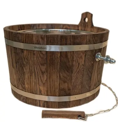 Обливное устройство Woodson с нержавеющей вставкой, 17 л., дуб в темном Обливное устройство Woodson с нержавеющей вставкой, 17 л., дуб в темном