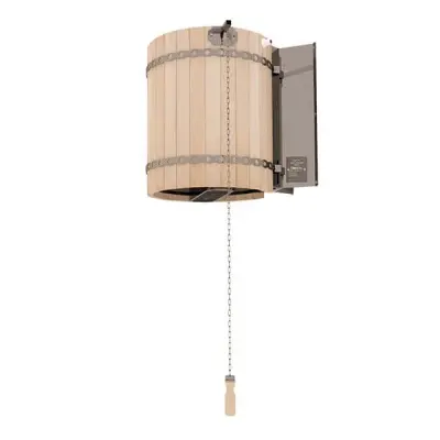 Обливное устройство для бани "Ливень" ПРО (+ деревянное обрамление "сосна")