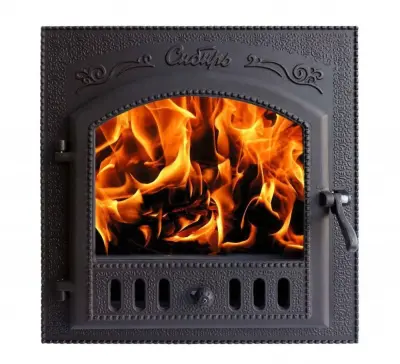 Дверка каминная "Сибирь"( окрашенная со стеклом 545*545) ДКГ-7АС ЕВРО