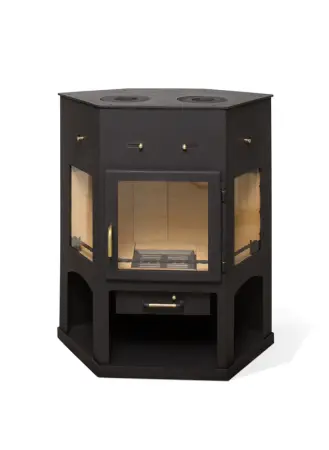 Фото Печь ЕНИСЕЙ с чугунной плитой в магазине Woodson