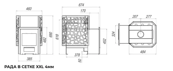 Фото Печь Сталь Мастер РАДА 4  XXL (СЕТКА) в магазине Woodson