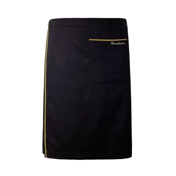 Килт мужской Woodson, чёрный лён с цветной полосой (42-44)