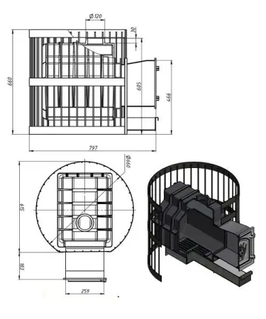 Фото Печь ВЕЗУВИЙ Легенда Ретро Стандарт 24 (ДТ-4) в магазине Woodson