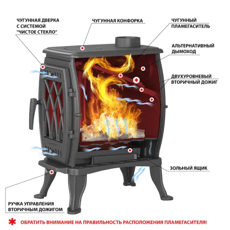 Фото Печь-камин Везувий BX-09 "Антрацит" в магазине Woodson