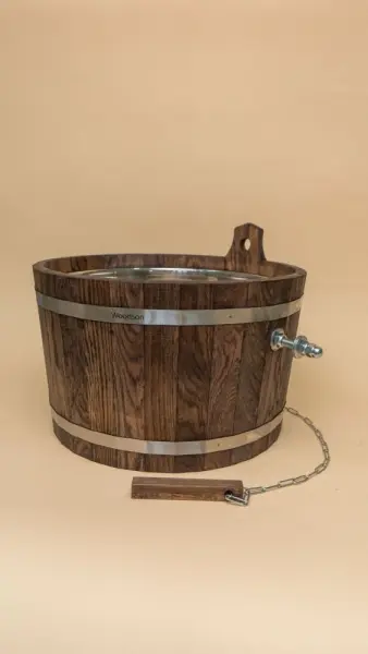 Обливное устройство Woodson с нержавеющей вставкой, 17 л., дуб в темном Обливное устройство Woodson с нержавеющей вставкой, 17 л., дуб в темном