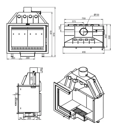 Каминная топка ASTON 800