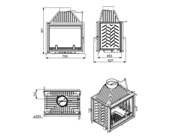 Каминная топка EVEREST A16 H