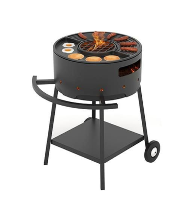 Мангал Везувий "Дачник" с чугунной плитой Gurman (Гурман) Ø450мм на подставке