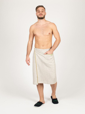 Килт мужской Woodson, натуральный лён с цветной полосой (54-58)