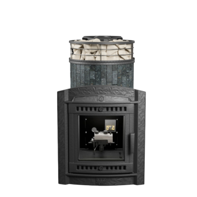 Фото Печь банная "Атмосфера L" Пироксенит ламель+сетка с газовой горелкой в магазине Woodson