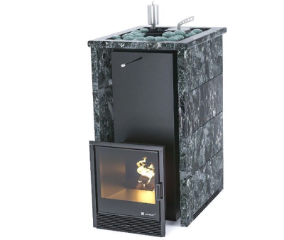Фото Печь «Геленджик» в трехстороннем кожухе с открытым верхом  Пироксенит в магазине Woodson