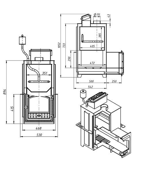 Фото Печь для бани Эверест INOX 25 (281) под обкладку (AISI 430) в магазине Woodson