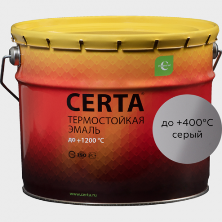 Краска термо Эмаль 400С "CERTA" (0.8кг) серая