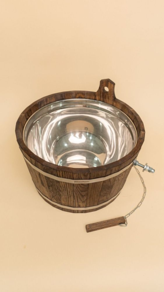 Обливное устройство Woodson с нержавеющей вставкой, 17 л., дуб в темном