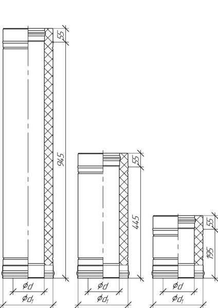 Фото Сэндвич-труба L-500 Grill'D AISI 430 0,8мм/ОС 0,5мм (D115/250) черный  Фото Сэндвич-труба L-500 Grill'D AISI 430 0,8мм/ОС 0,5мм (D115/250) черный