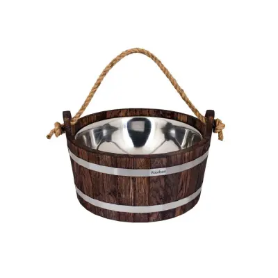 Шайка Woodson с нержавеющей вставкой, 7,5 л., дуб в тёмном