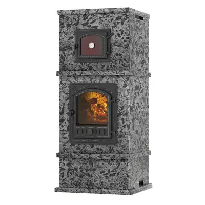 Фото Печь - камин EVEREST с духовкой Пироксенит Элит в магазине Woodson