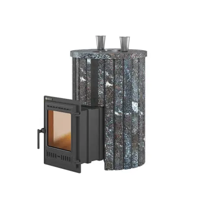 Фото Печь для бани Эверест "Steam Master" 30 (320) ЧУГУН Ламель Амфиболит, S-20 в магазине Woodson