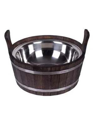 Шайка Woodson с нержавеющей вставкой, 15 л., дуб в тёмном