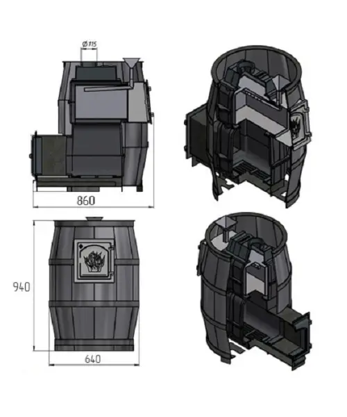 Фото Печь ВЕЗУВИЙ Легенда Русский пар 24 (240) в магазине Woodson